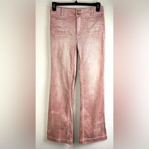 Pilcro Corduroy Bootcut Trousers in Dusty Rose